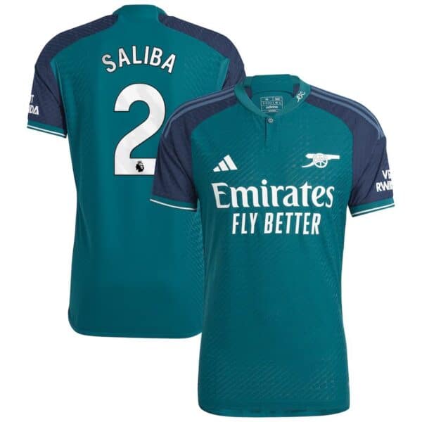 MAILLOT ARSENAL THIRD SALIBA VERSION AUTHENTIC 2023-2024