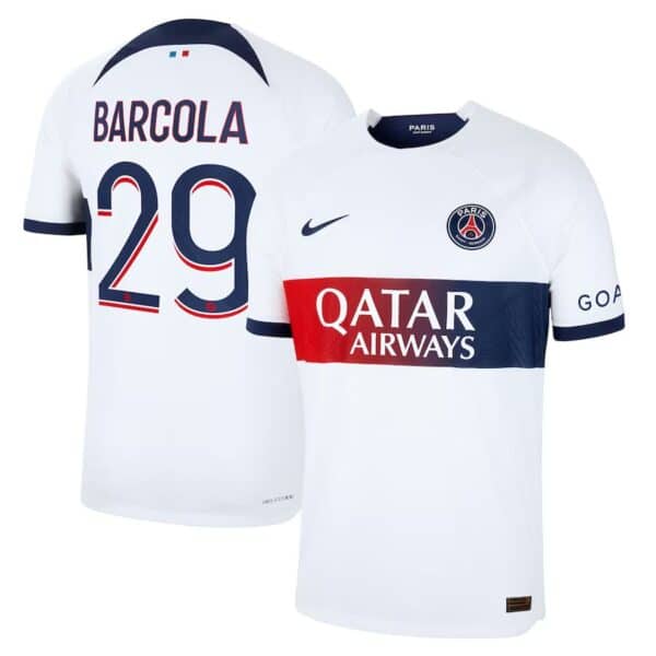 MAILLOT PSG EXTERIEUR BARCOLA VERSION VAPOR MATCH 2023-2024