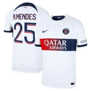 MAILLOT PSG EXTERIEUR NUNO MENDES VERSION VAPOR MATCH 2023-2024