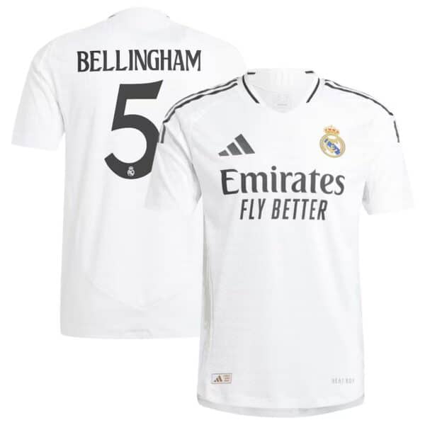 MAILLOT REAL MADRID DOMICILE BELLINGHAM VERSION AUTHENTIC SAISON 2024-2025